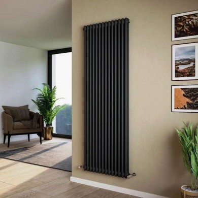Трубчатый радиатор Delta 2180/12 антрацит, нижнее, ВхШхГ - 1800х528х70, 2730 Вт