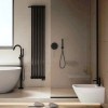 Трубчатый радиатор Delta 2180/4 чёрный матовый, боковое, ВхШхГ - 1800х176х70, 910 Вт