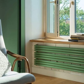 Трубчатый радиатор Empatiko Takt Horisont HLR2-1552-200-39 Calm Green, ниж, ВхШхГ 1552х236х96