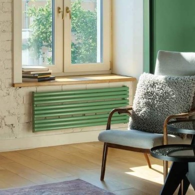 Трубчатый радиатор Empatiko Takt Horisont HLR2-952-1250-24 Calm Green, ниж, ВхШхГ 952х1286х96