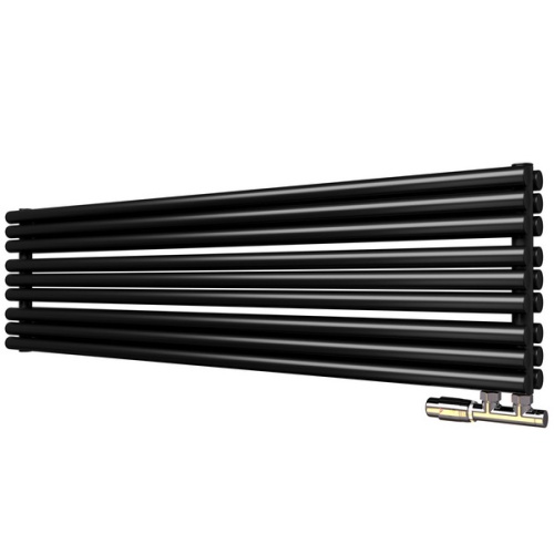 Трубчатый радиатор Empatiko Takt Horisont HLR2-232-1000-6 Confident Black, ниж, ВхШхГ 232х1036х96