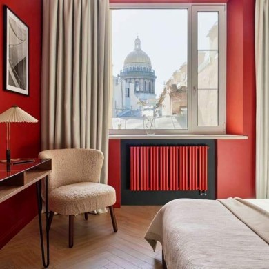 Трубчатый радиатор Empatiko Takt S2-1912-500-48 Friendly Red, боковое, ВхШхГ 536х1912х96