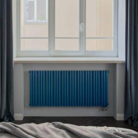 Трубчатый радиатор Empatiko Takt LR2-472-1000-12 Evening Blue, нижнее с вентилем, ВхШхГ 1036х472х96
