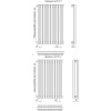 Трубчатый радиатор КЗТО Гармония А25 N 1-1250-19, нижнее правое с вентилем, 1/2, ВхШхГ - 1284х666х55