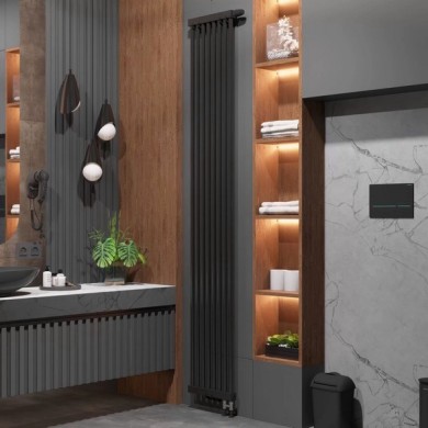 Трубчатый радиатор КЗТО РС 1-1750-4, боковое, 1/2, ВхШхГ - 1790х166х40