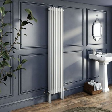 Трубчатый радиатор Rifar TUBOG 3220/6 B RAL 9016 белый глянцевый, боковое, ВхШхГ - 2200х276х107