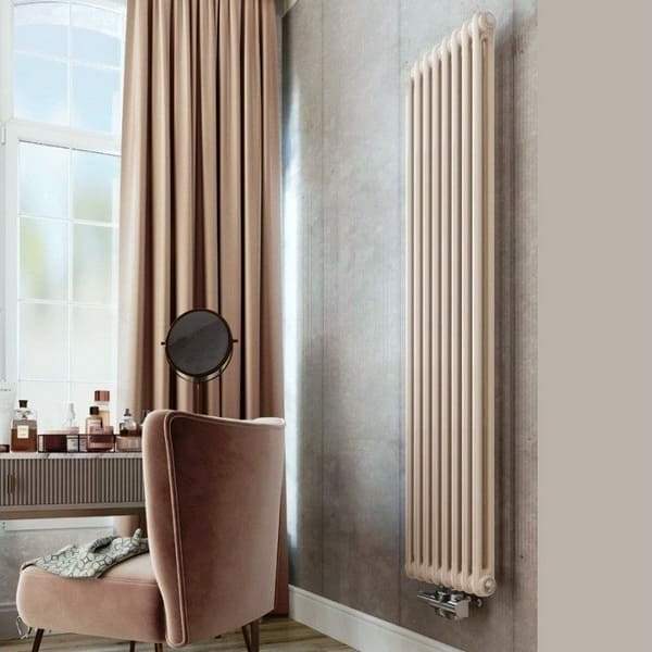 Трубчатый радиатор Rifar TUBOG 2220/9 B RAL 9016 белый глянцевый, боковое, ВхШхГ - 2200х414х66