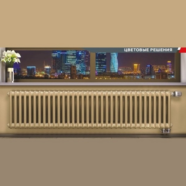 Трубчатый радиатор Rifar TUBOG 3047/21 B RAL 9016 белый глянцевый, боковое, ВхШхГ - 465х966х107