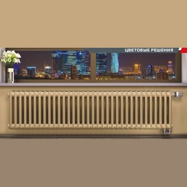 Трубчатый радиатор Rifar TUBOG 3057/24 B RAL 9016 белый глянцевый, боковое, ВхШхГ - 565х1104х107