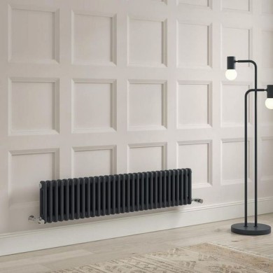 Трубчатый радиатор Rifar TUBOG 3037/11 B, антрацит матовый, боковое, ВхШхГ - 365х506х107