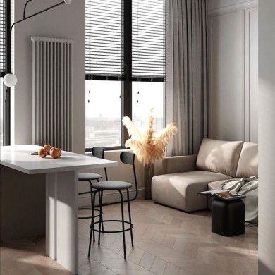 Трубчатый радиатор Rifar TUBOG 2100/16 DV1 белый глянцевый, нижнее с вентилем, ВхШхГ - 1000х736х66