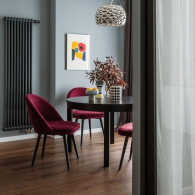 Трубчатый радиатор Rifar TUBOG 2150/16 DV1 титан матовый, нижнее с вентилем, ВхШхГ - 1500х736х66