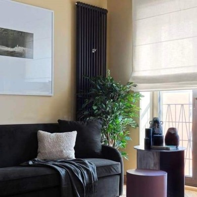 Трубчатый радиатор Rifar TUBOG 2180/19 DV1 антрацит матовый, нижнее с вентилем, ВхШхГ - 1800х874х66