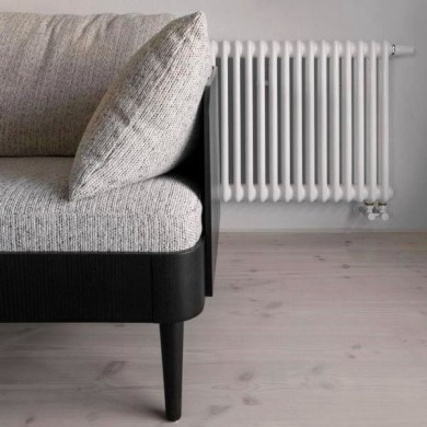 Трубчатый радиатор Rifar TUBOG 3057/35 DV1 белый глянцевый, нижнее с вентилем, ВхШхГ - 565х1610х107