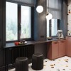 Трубчатый радиатор Rifar TUBOG 3057/15 DV1 антрацит матовый, нижнее с вентилем, ВхШхГ - 565х690х107