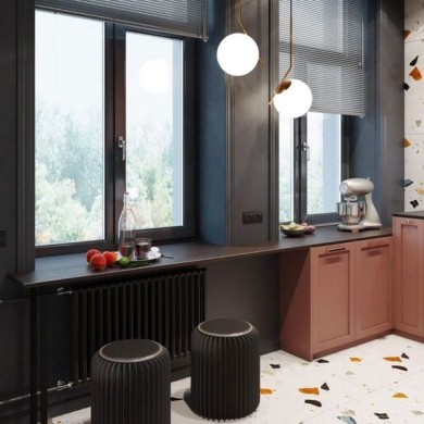 Трубчатый радиатор Rifar TUBOG 2057/36 DV1 антрацит матовый, нижнее с вентилем, ВхШхГ - 565х1656х66