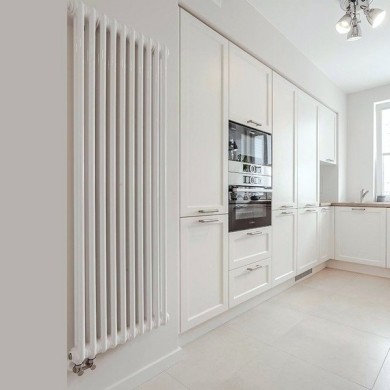 Трубчатый радиатор Rifar TUBOG 2077/8 DV1 белый глянцевый, нижнее с вентилем, ВхШхГ - 765х368х66