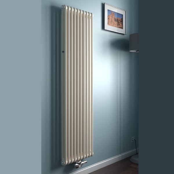 Трубчатый радиатор Rifar TUBOG 2200/8 B RAL 9016 белый глянцевый, боковое, ВхШхГ - 2000х368х66