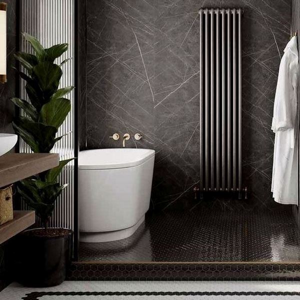 Трубчатый радиатор Rifar TUBOG 3200/12 B RAL 9016 белый глянцевый, боковое, ВхШхГ - 2000х552х107