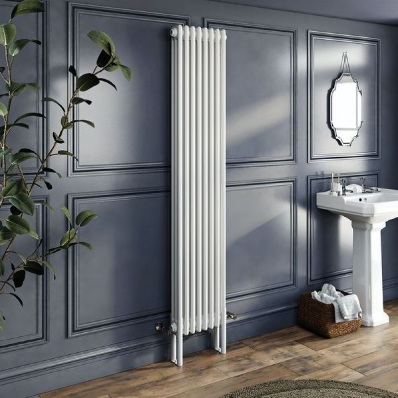 Трубчатый радиатор Rifar TUBOG 3220/4 B RAL 9016 белый глянцевый, боковое, ВхШхГ - 2200х184х107