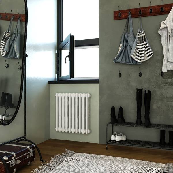 Трубчатый радиатор Velar 3040/5, нижнее разнесённое VLR с вентилем, ВхШхГ - 400х225х100, 329 Вт