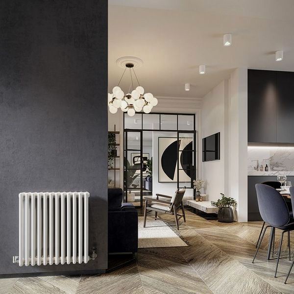 Трубчатый радиатор Velar 3055/5, нижнее разнесённое VLR с вентилем, ВхШхГ - 550х225х100, 440 Вт