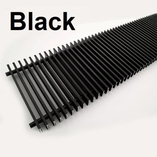 Решётка внутрипольного конвектора Itermic алюминиевая SGA 1600.350.24 шаг 13, цвет Black