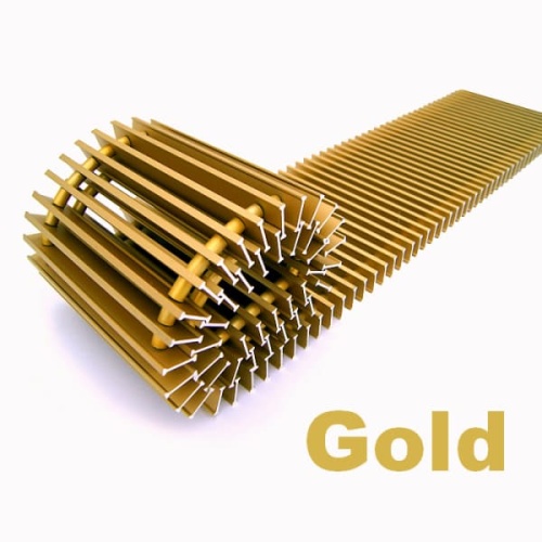 Решётка внутрипольного конвектора Itermic алюминиевая SGA 3900.200.24 шаг 13, цвет Gold