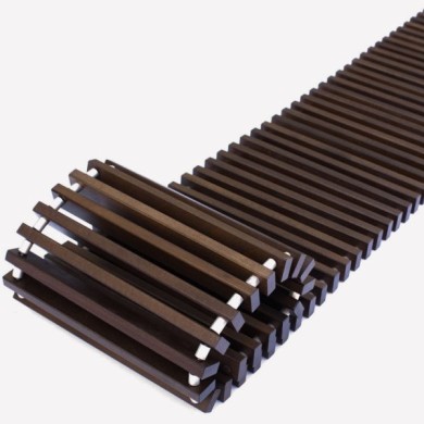 Решётка внутрипольного конвектора Itermic деревянная (дуб) SGW 600.200.24 шаг 13, цвет Венге