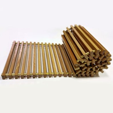 Решётка внутрипольного конвектора Itermic деревянная (дуб) SGWL 4800.400.18 шаг 13, цвет Орех