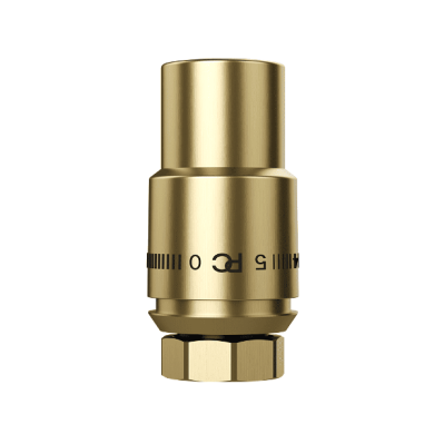 Термостатическая головка РС Cristal М30х1,5, золото (PCHEAD06G)