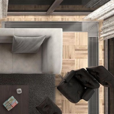 Внутрипольный конвектор Itermic ITTBL.090.1000.220 с вентилятором без решётки