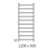 Полотенцесушитель водяной Terma CRYSTAL 1200-500 в цвете палитры RAL