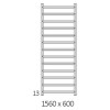 Полотенцесушитель водяной Terma CRYSTAL 1560-600 в цвете палитры RAL