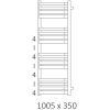 Полотенцесушитель водяной Terma Incorner 1005-350 в цвете палитры RAL