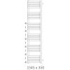 Полотенцесушитель водяной Terma Incorner 1545-350 в цвете палитры RAL
