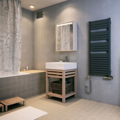 Полотенцесушитель Terma Mantis 1560-440 чёрный матовый водяной