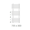 Полотенцесушитель водяной Terma Outcorner 735-300 в цвете палитры RAL