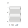 Полотенцесушитель Terma POC 2 840-600 чёрный матовый водяной