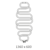 Полотенцесушитель Terma Perła W 1360-600 чёрный матовый водяной