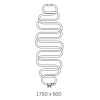 Полотенцесушитель Terma Perła W 1760-600 чёрный матовый водяной
