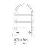 Полотенцесушитель Terma RETRO S 875-504 водяной хромированный