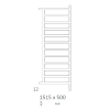 Полотенцесушитель Terma Simple DW 1515-500 чёрный матовый водяной