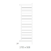 Полотенцесушитель электрический Terma Simple DW 1755-500 в цвете палитры RAL