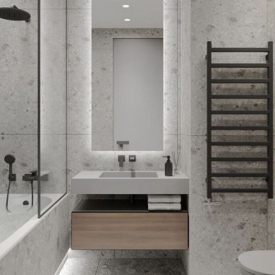 Полотенцесушитель Terma Simple 1200-500 чёрный матовый водяной