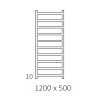 Полотенцесушитель Terma Simple 1200-500 чёрный матовый водяной