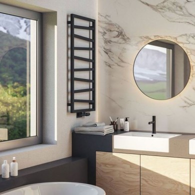 Полотенцесушитель Terma ZigZag 1780-500 чёрный матовый водяной