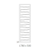 Полотенцесушитель Terma ZigZag 1780-500 водяной хромированный