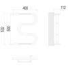Полотенцесушитель водяной Terminus М-образный с/п (1") 500х400