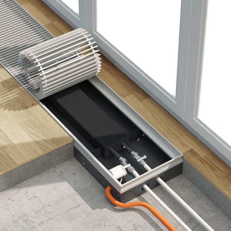 Конвектор внутрипольный Helios Therm CIA-110-210-1000-RLA-S без вентилятора с решёткой